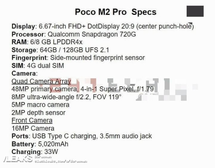 Poco M2 Pro Poster And Specs Slashleaks 5206