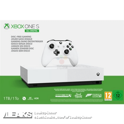 Microsoft Xbox One S All Digital leaks in full - SLASHLEAKS