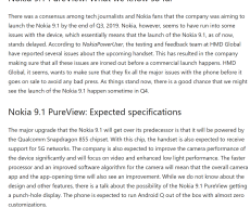 Nokia 9.1 pureview Some Specifications